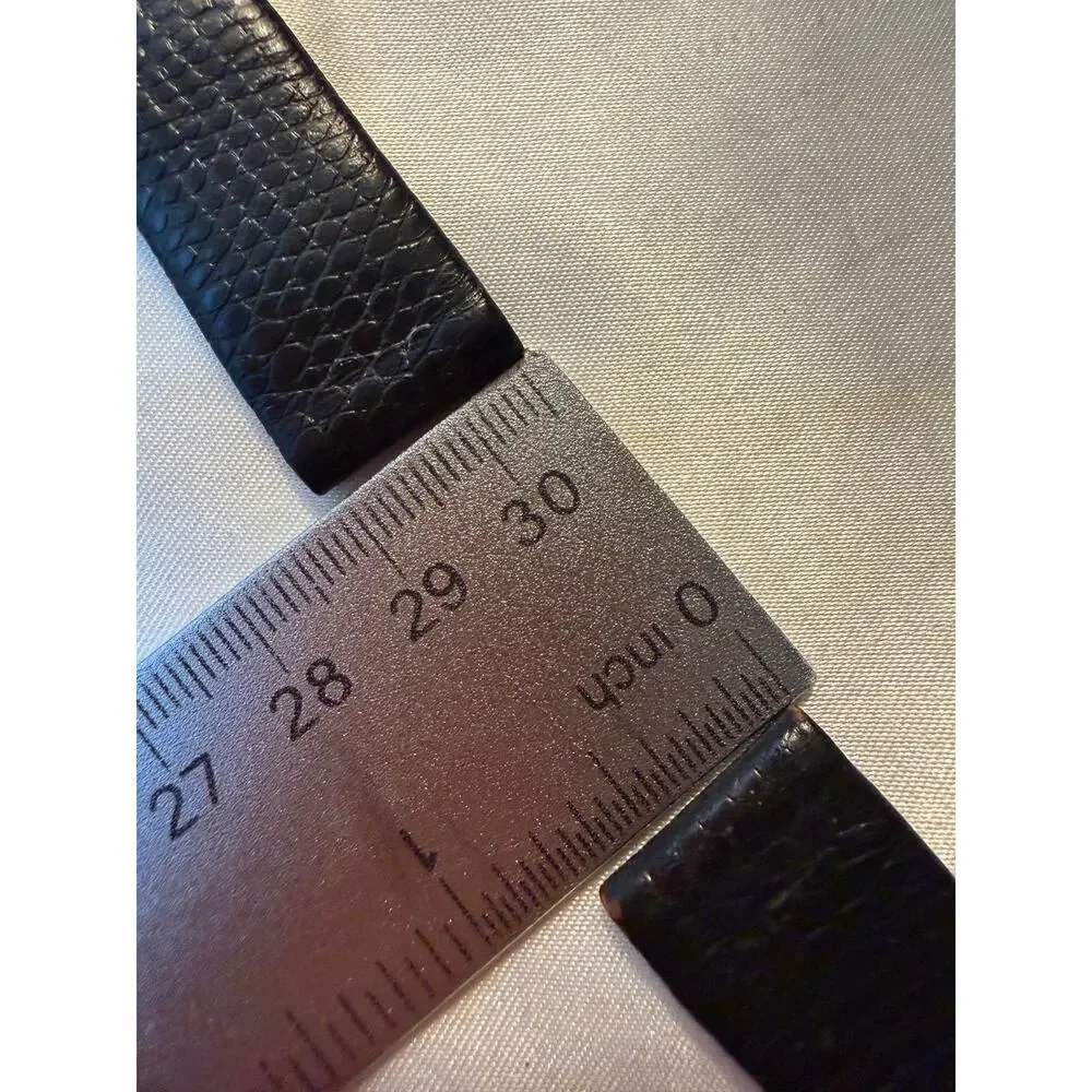 Vintage Black Lizard Grain Leather Watch Band Strap 20mm to 16mm Taper (CCC123)